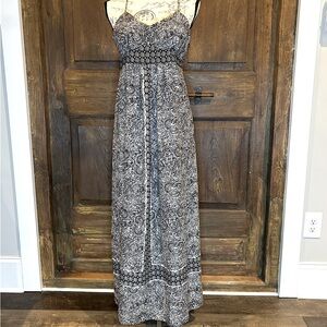 LOFT Black/Tan Maxi Dress